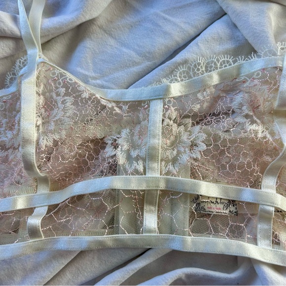 Free People Lyric Lace Sheer Bralette – Ivory, Size M - Picture 9 of 9